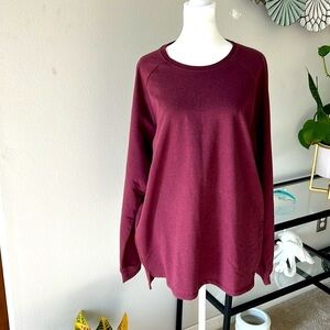 AlphaTech by Alfani:Women Red Plum moisture wicking long sleeve sweatshirt, Sz L